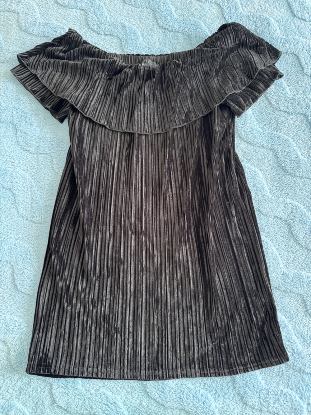 SANCTUARY Women’s Size M (Medium) Mini Dress Pleated Swing Black Off-Shoulder
